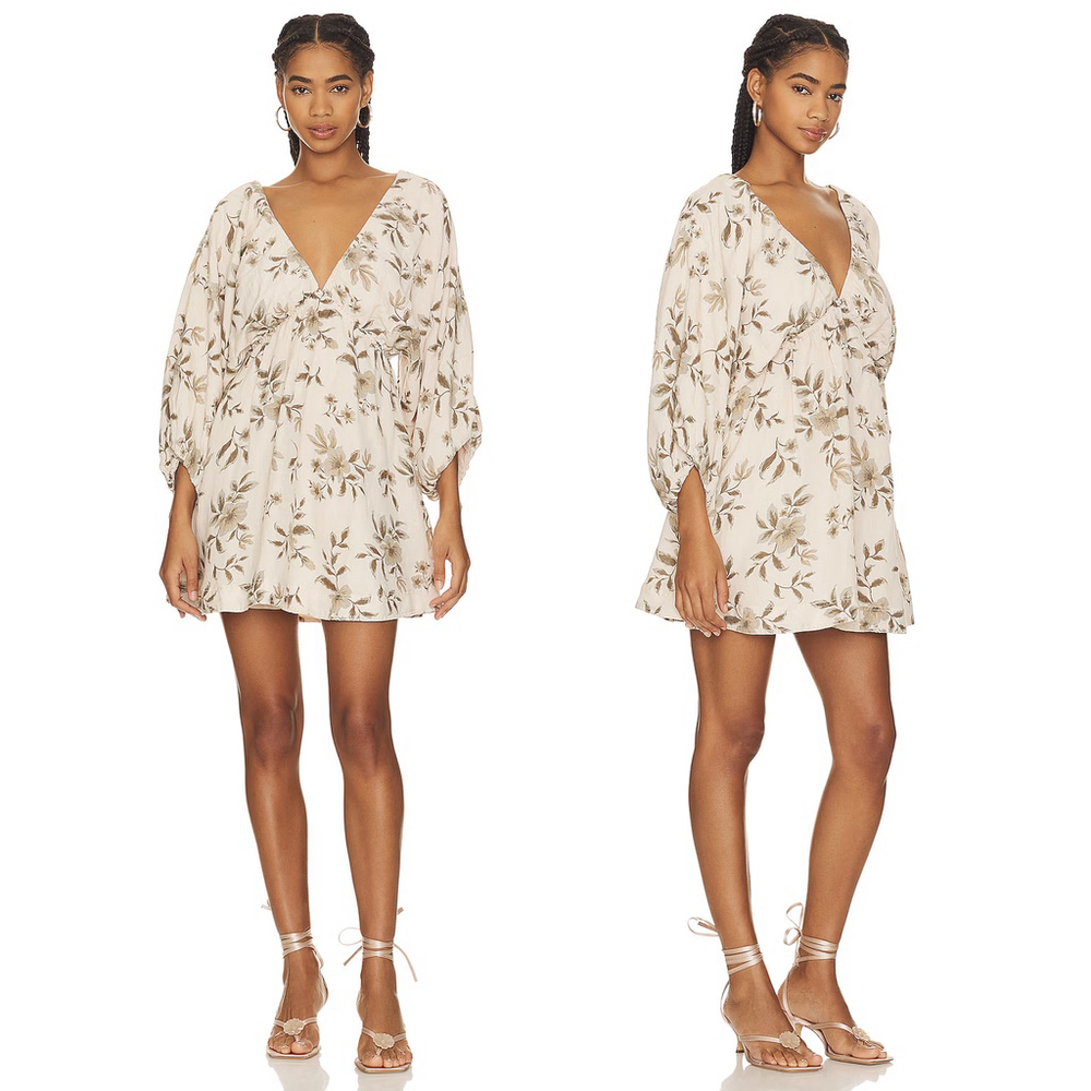 NWT Free People Portia Floral Ivory Mini Tea Combo $148 - Size SM (Women's 4-6)